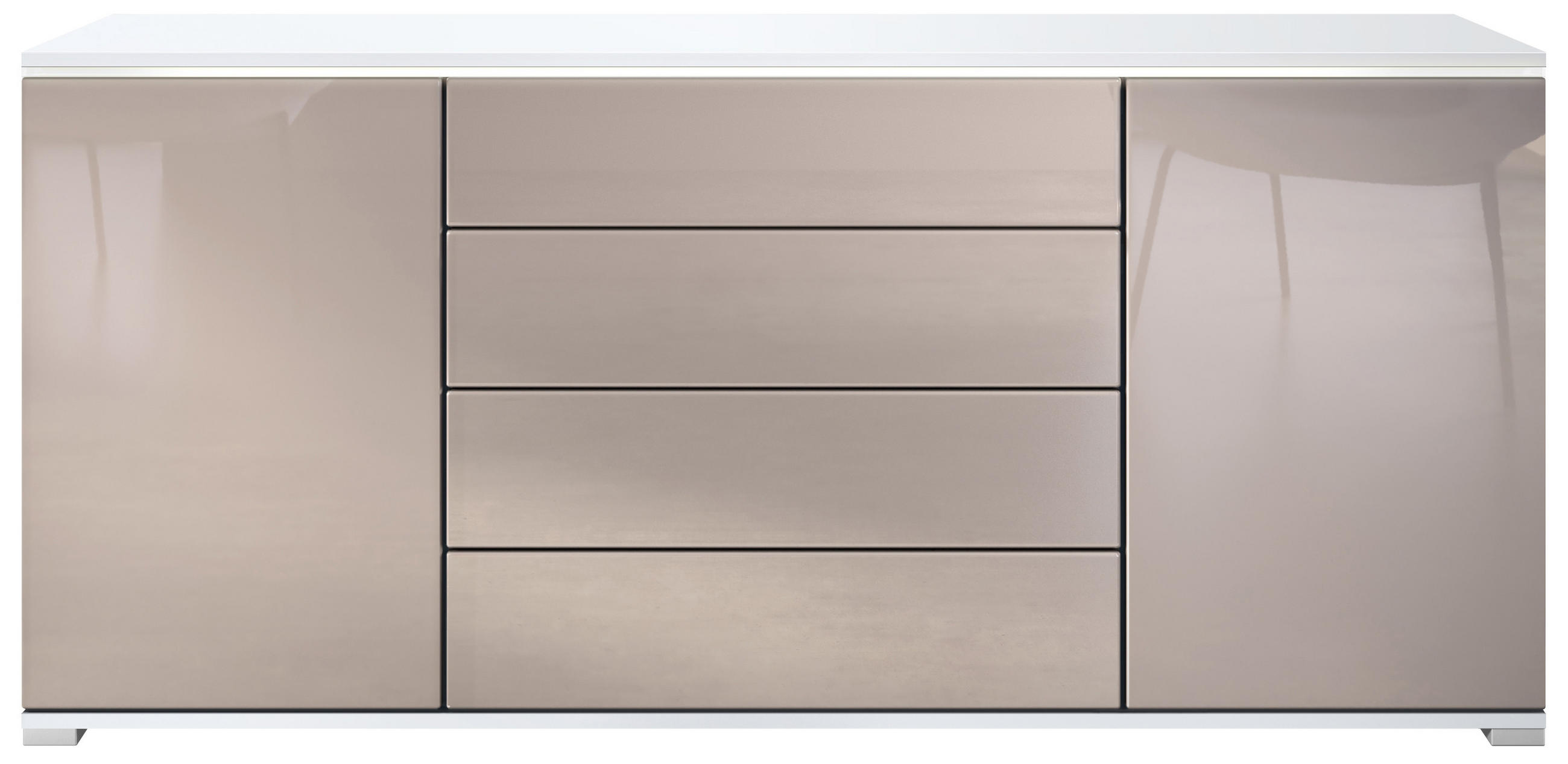 SIDEBOARD Faro Sandgrau Hochglanz - Sandfarben, Holzwerkstoff (166.5/75.5/35cm) - Vladon