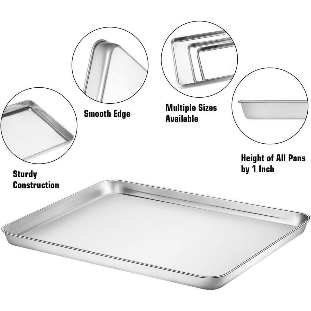 BACKBLECH mit Silikonmatte Set 6-teilig Edelstahl Silber - Multicolor, Metall (30.5/2.5/40.6cm)