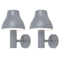 LED AUSSEN-WANDLEUCHTE Aluminium Grau 2er Set - Grau, Metall (18/29/21.4cm)