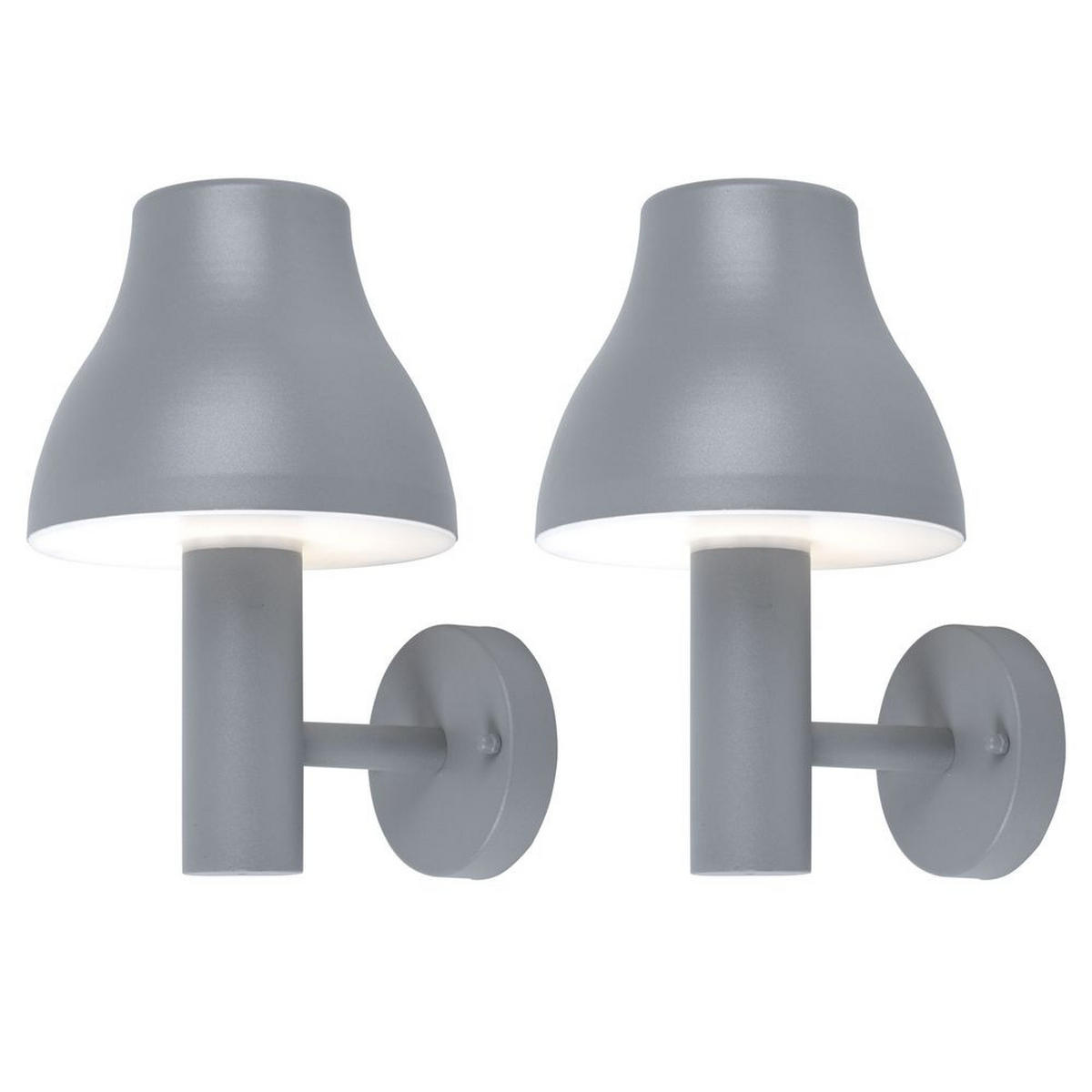 LED AUSSEN-WANDLEUCHTE Aluminium Grau 2er Set - Grau, Metall (18/29/21.4cm)