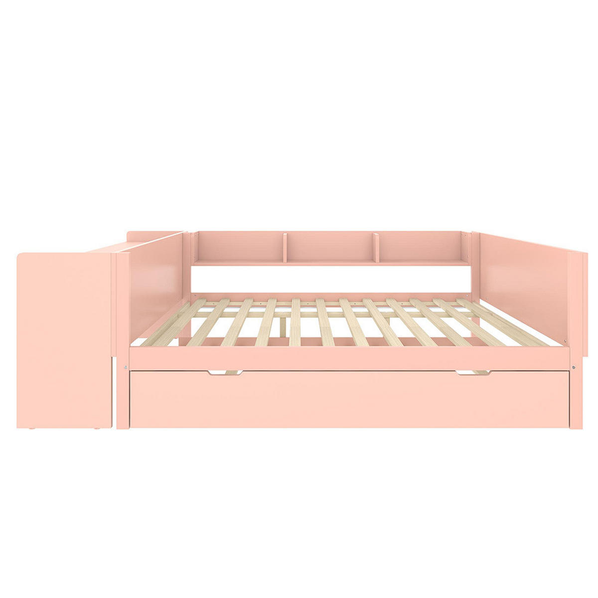 DOPPELBETT 140x200cm mit Rollbett in Rosa - Pink, Holz (140/200cm) - KOMHTOM