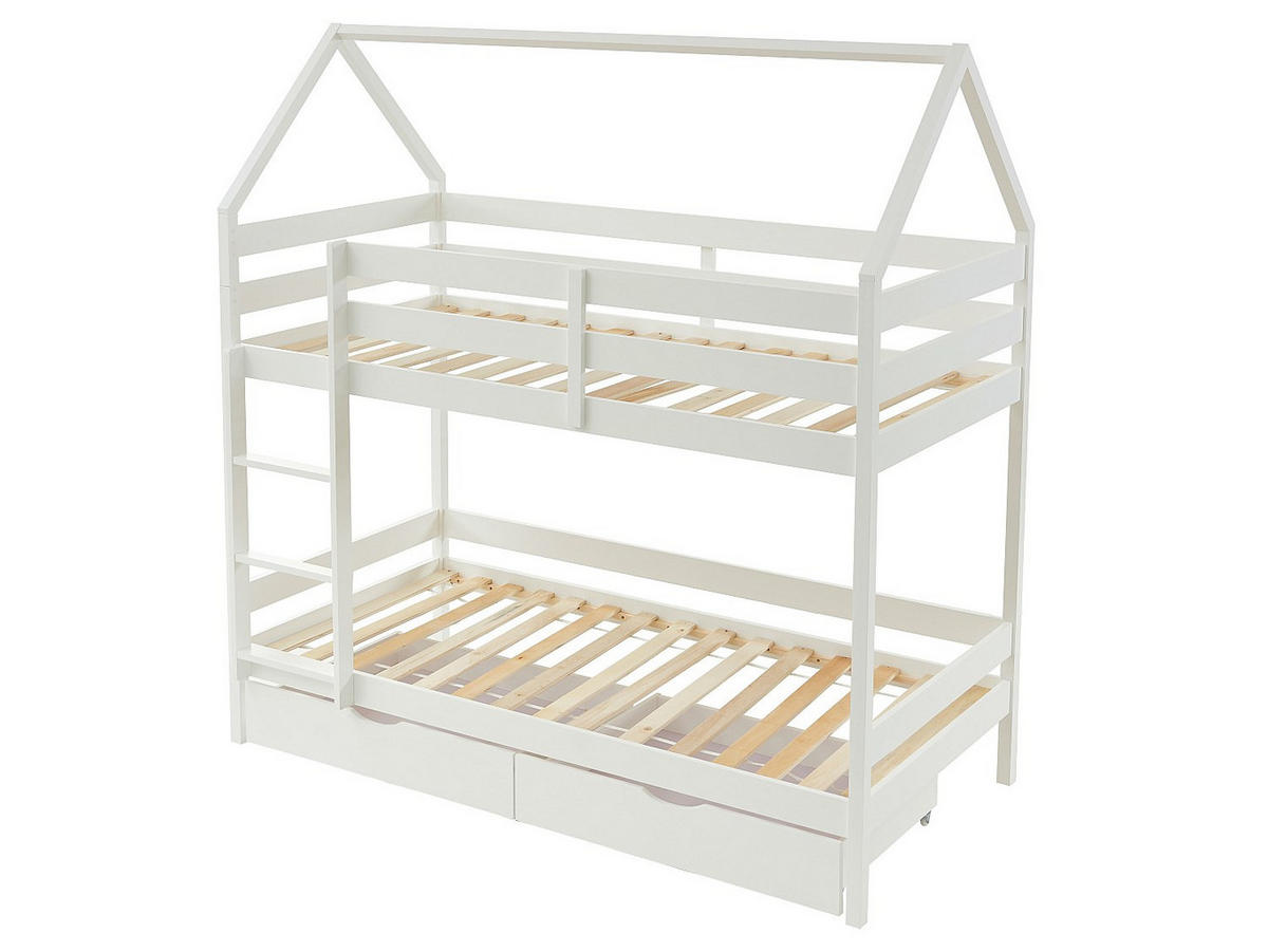 HAUSBETT - 2 Personen - holz - weiß Chori - Weiß, Holz (90/190cm) - Vente-Unique