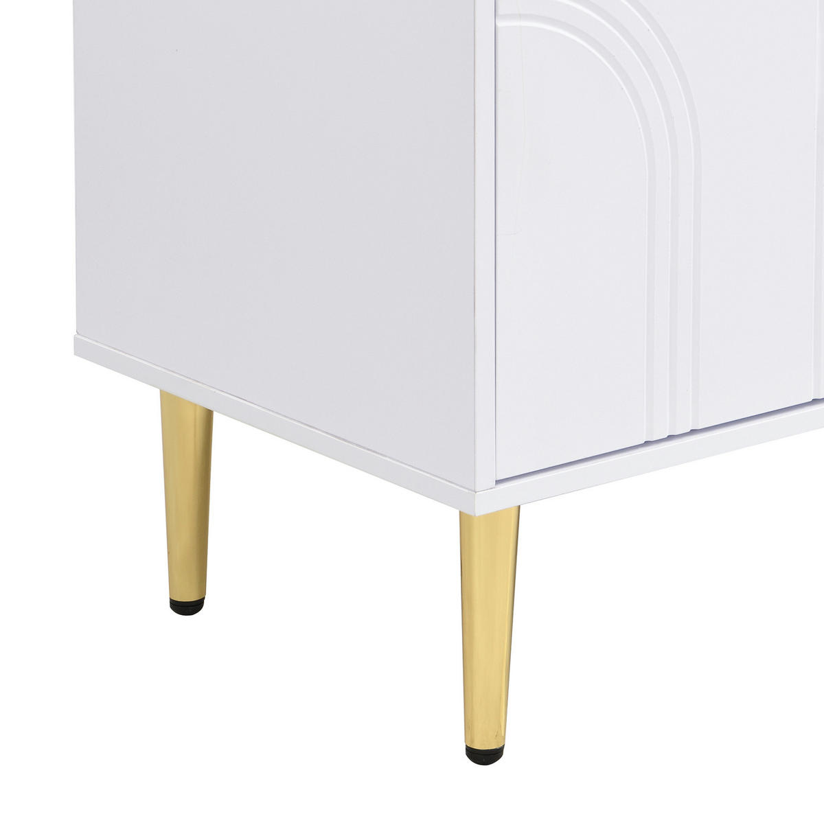 TV-LOWBOARD aus MDF 170x35x47,5 cm Weiß mit Stauraum, Kabeldurchführung und goldfarbenen Metallfüßen - Weiß, Holzwerkstoff (170/47.5/35cm) - IVMEU