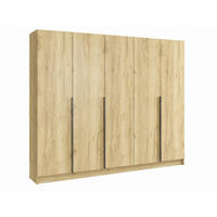 KLEIDERSCHRANK Riva 250 - Craft Gold - - Goldfarben, Holzwerkstoff (250/215/42cm)