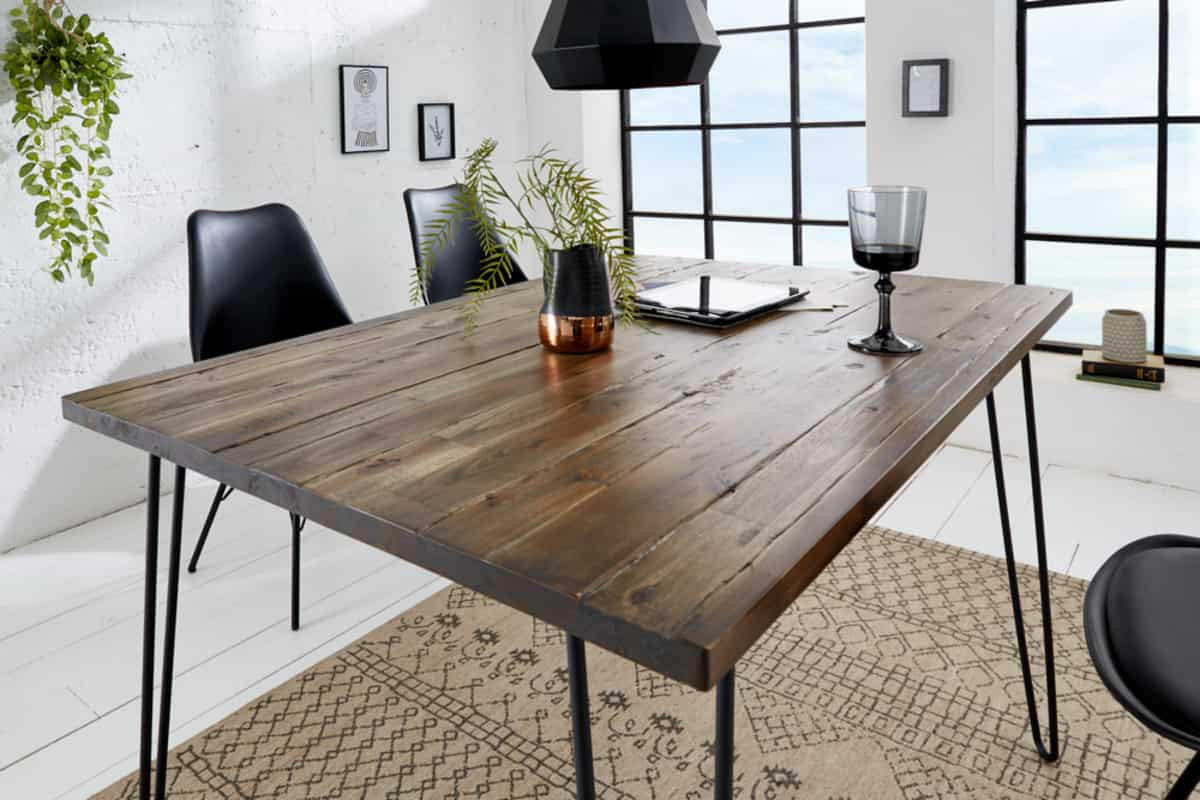 ESSTISCH SCORPION Akazie Braun 120cm - Schwarz/Braun, Holz/Metall (73/120/75cm) - riess-ambiente
