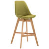 BARHOCKER Canada, Gestell Narura, Stoff Grün - Naturfarben/Grün, Holz/Textil (48/100/56cm) - TPFLiving
