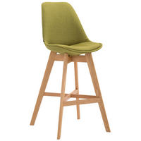 BARHOCKER Canada, Gestell Narura, Stoff Grün - Naturfarben/Grün, Holz/Textil (48/100/56cm) - TPFLiving