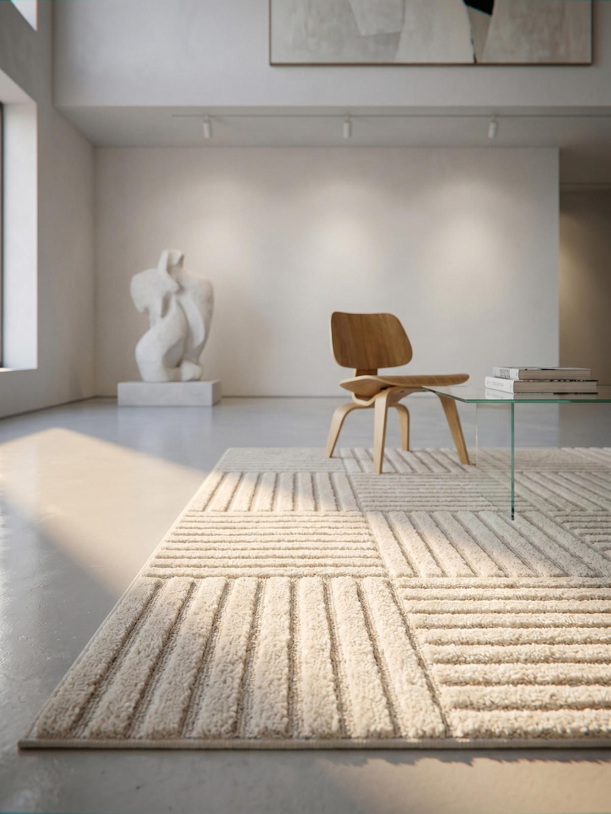 TEPPICH Hochflor RIGI in Creme, mit Cord-Streifen-Patchwork, 240 x 340 cm - Beige, Textil (340/240cm) - KADIMA DESIGN