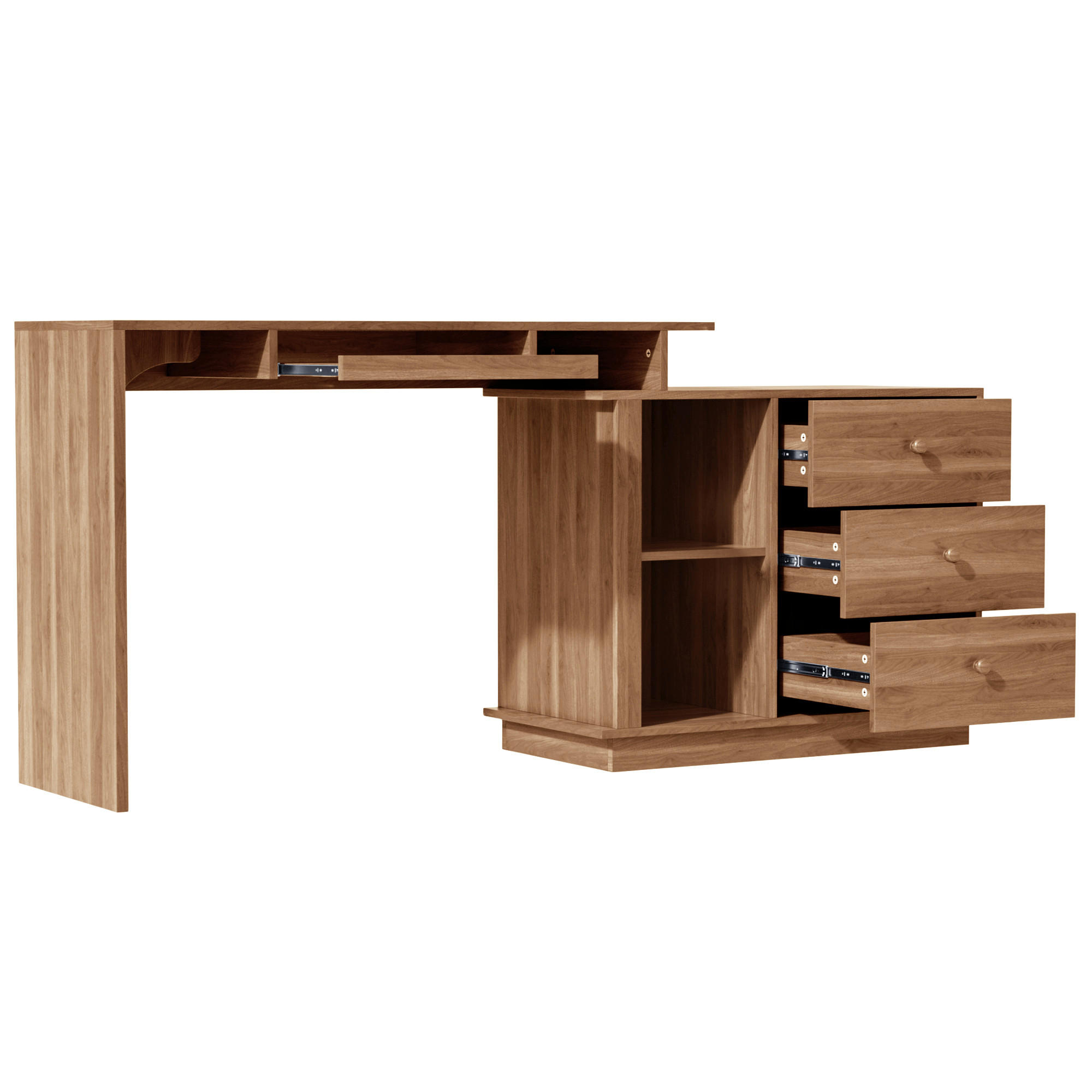 SCHREIBTISCH ausziehbarer Multifunktions-Computertisch 110cm - Walnussfarben, Holzwerkstoff (40/110/75.5cm) - Gisaae