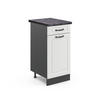 KÜCHENUNTERSCHRANK R-Line Weiß Landhaus 40 cm, AP Anthrazit - Anthrazit/Creme, Holzwerkstoff (40/81.6/60cm) - Vicco