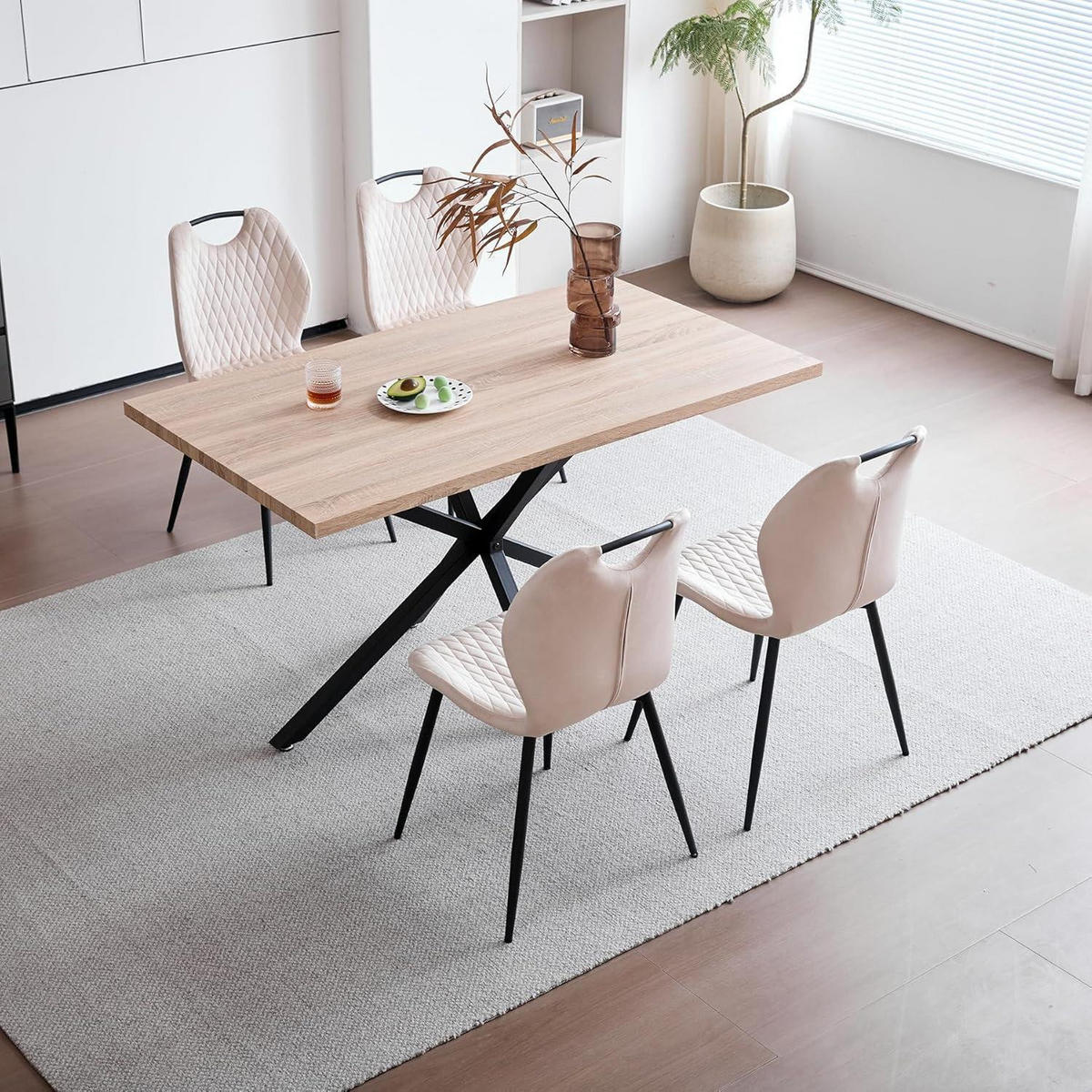 ESSZIMMERSTÜHLE 4er-Set Stoff Beige - Beige, Textil (44/86/46cm)