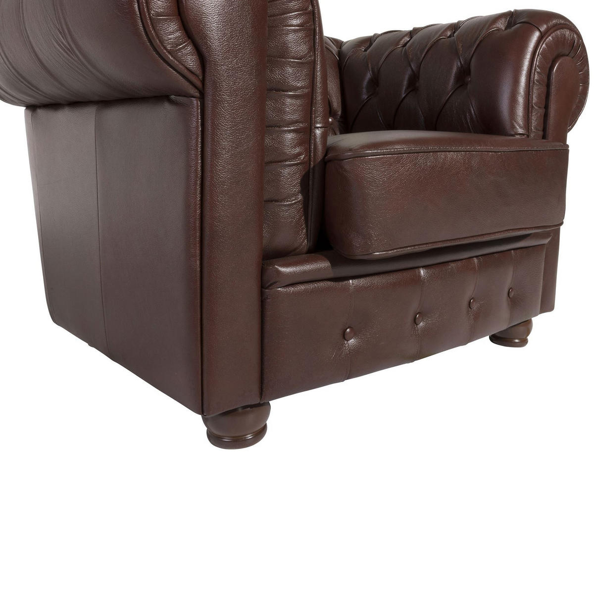 SESSEL Kalea Bezug Wischleder Buche nussbaum dunkel / braun - Braun, Leder (110/76/98cm) - 58aufmkessel