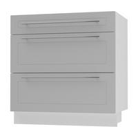 SCHUBLADENUNTERSCHRANK Kvantum D3M/80 80 / 50 / 82cm - Weiß/Grau, Holz/Holzwerkstoff (80/82/50cm) - Feldmann-Wohnen