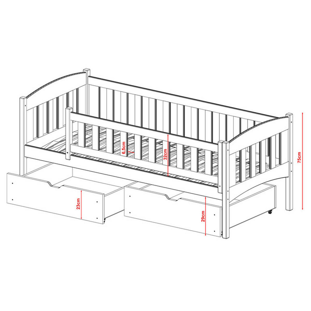 KREVET 90/200 Samuel Oliva - zelena, drvni materijal (90/200cm) - Petits-meubles