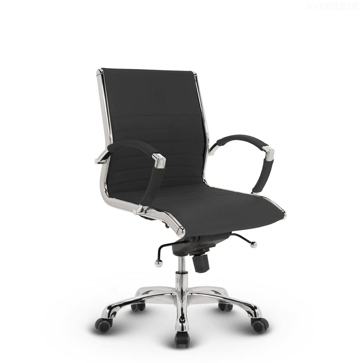 DREHSTUHL Montreal Stoff Anthrazit – ergonomisch, 150 kg belastbar, Sitzhöhe 46-54cm - Anthrazit, Textil/Metall (60/97/60cm) - Versee