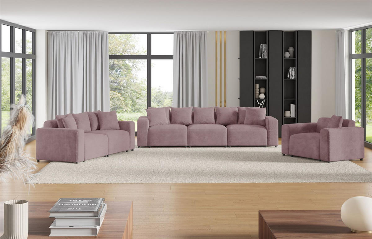 SESSEL Megan In Poso - Altrosa, Holzwerkstoff/Textil (145/75/98cm) - Fun Möbel