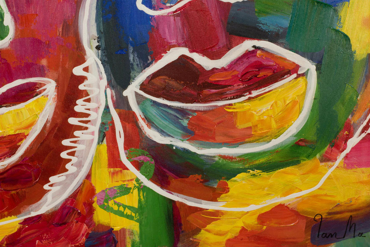 ACRYLBILD HANDGEMALT 80/80 cm - Multicolor, Holz/Textil (80/80cm) - KUNSTLOFT