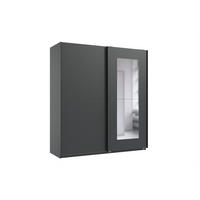 SCHWEBETÜRENSCHRANK Dunen in Grafit 180x198x65cm - Grau, Holzwerkstoff (180/198/65cm)