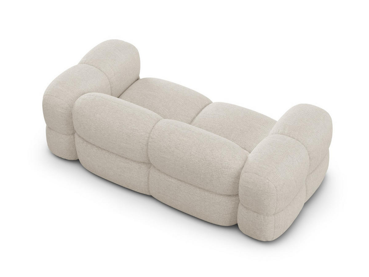 SOFA Loretto aus strukturiertem Stoff beige 3 Sitzplätze - Beige, Textil (100/68/210cm) - Cosmopolitan Design