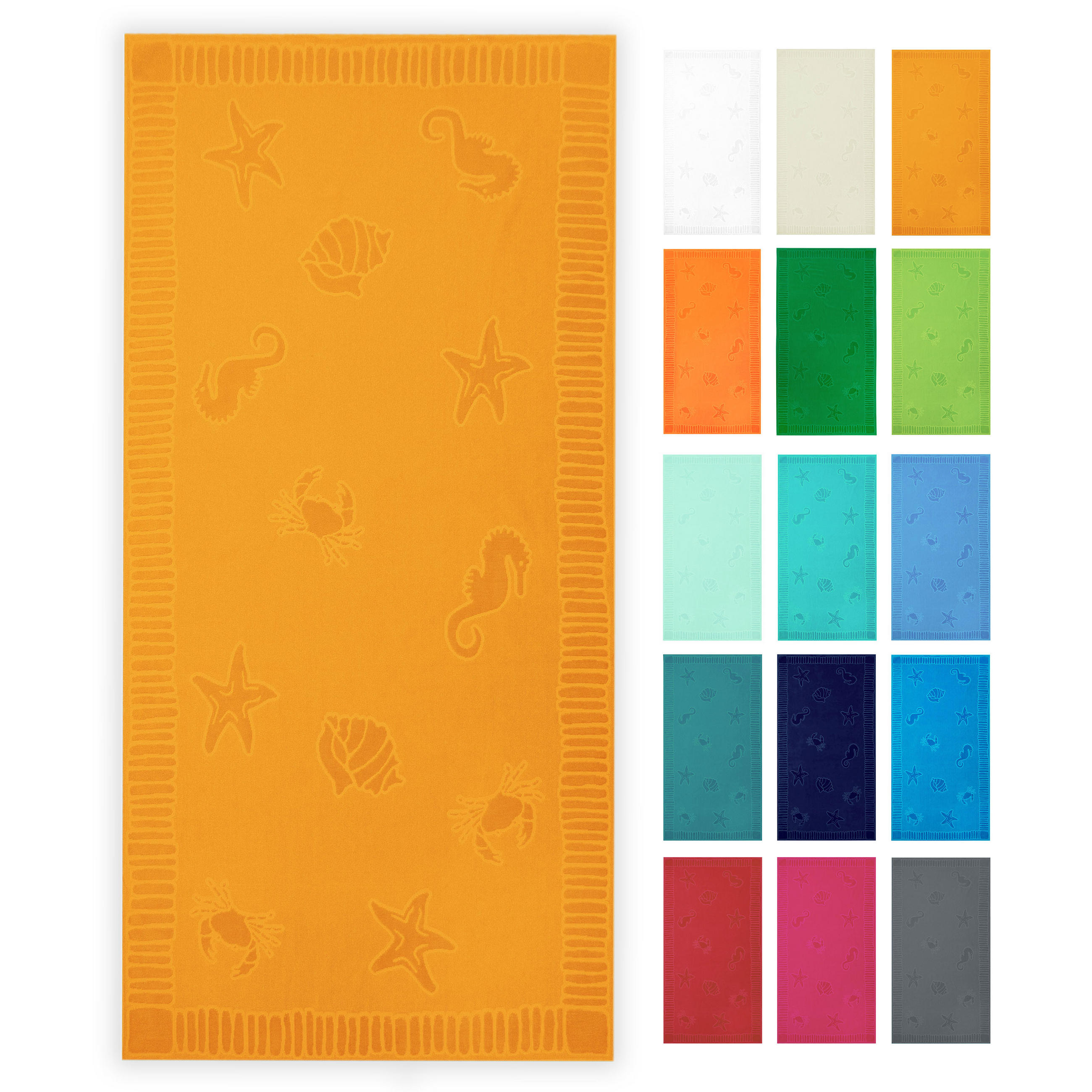 STRANDTUCH, 100x200 cm, 100% Baumwolle, Gelb - Gelb, Textil (100/200cm) - Zollner