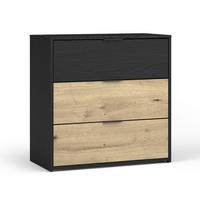 KOMMODE Upsala graphit / Eiche Artisan 80 / 40 / 79cm - Eichefarben/Graphitfarben, Holz/Holzwerkstoff (80/79/40cm) - Feldmann-Wohnen