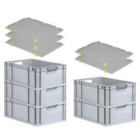 EUROBOX 5x Nextgen Economy Mit Auflagedeckel Grau/Gelb Griffe Offen 44 Liter - Gelb, Kunststoff (40/22/60cm) - PROREGAL