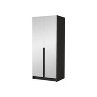 KLEIDERSCHRANK Bono III - Schwarz, Holzwerkstoff/Metall (100/215/58cm) - MIRJAN24