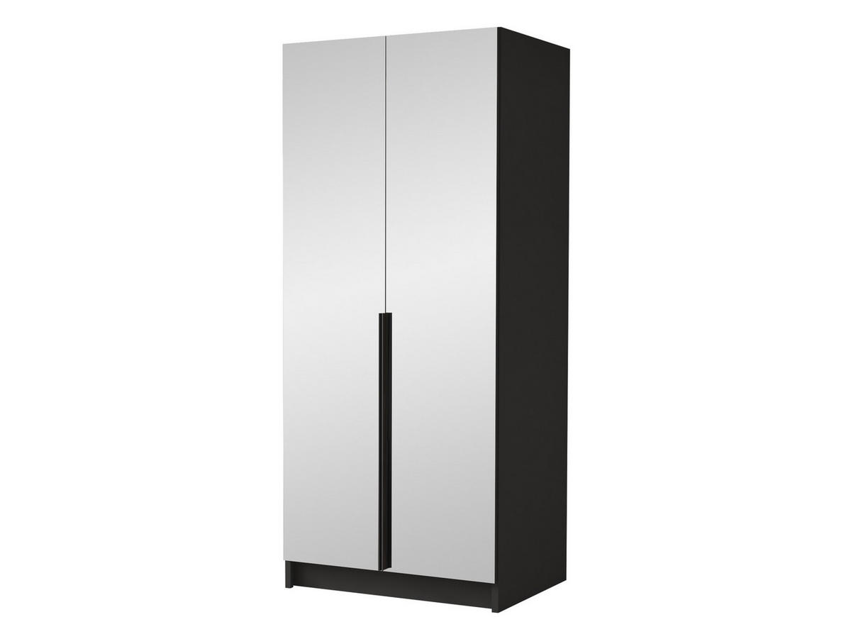 KLEIDERSCHRANK Bono III - Schwarz, Holzwerkstoff/Metall (100/215/58cm) - MIRJAN24