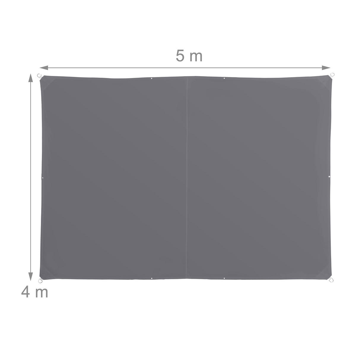 SLNEČNÉ plátno - sivá, kov/textil (400/500cm) - Relaxdays