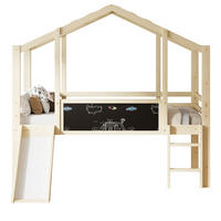 HOCHBETT 90/200 cm aus Massivholz – mit Rutsche, Leiter und Rausfallschutz - Naturfarben, Holz (90/200cm) - BEAOK