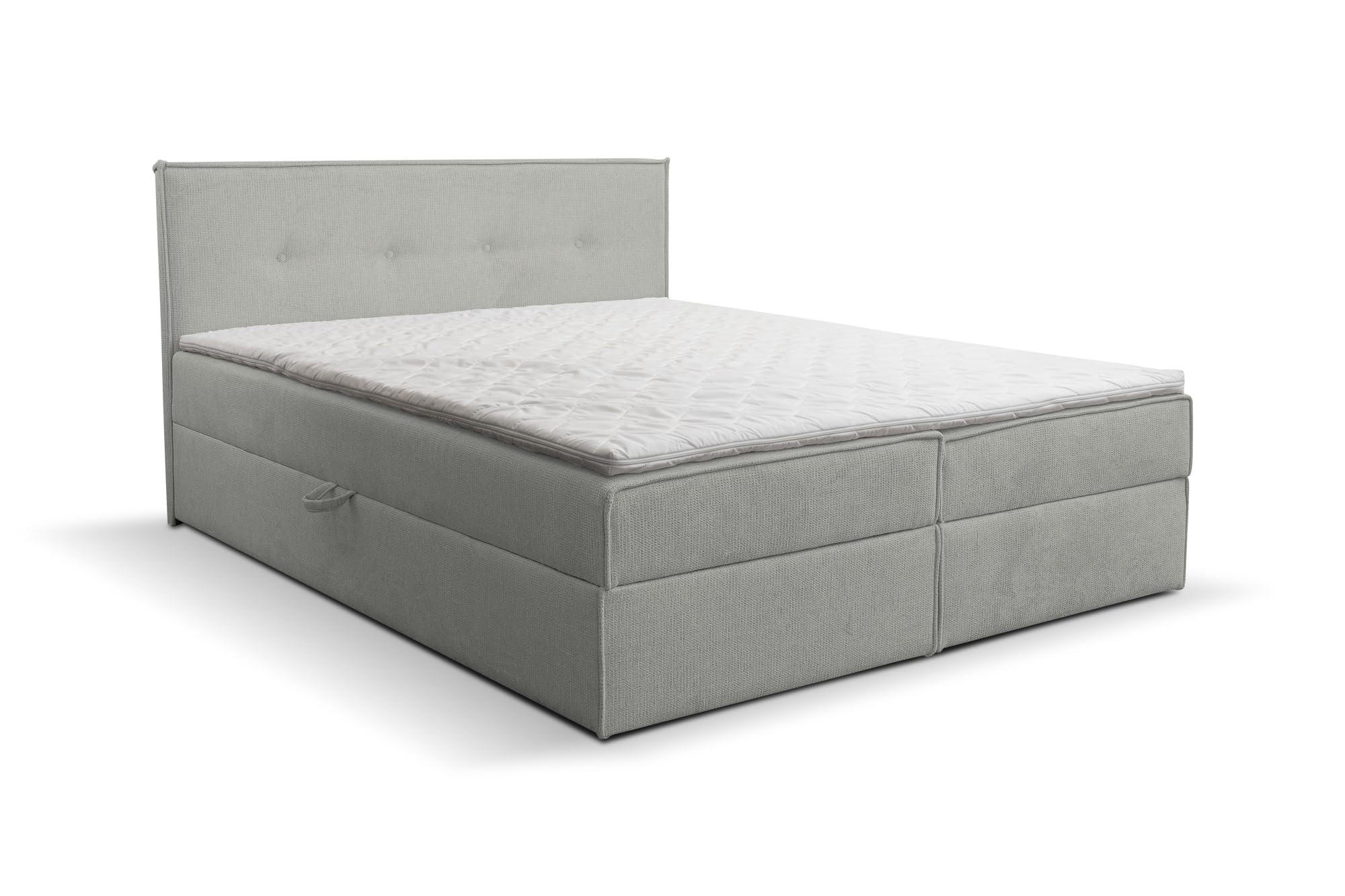 BOXBETT CALIDO mit zwei Bettkästen H2/H3 Matratze und Topper 160 x 200 cm - Grau, Holzwerkstoff (160/200cm) - VENASI MÖBEL