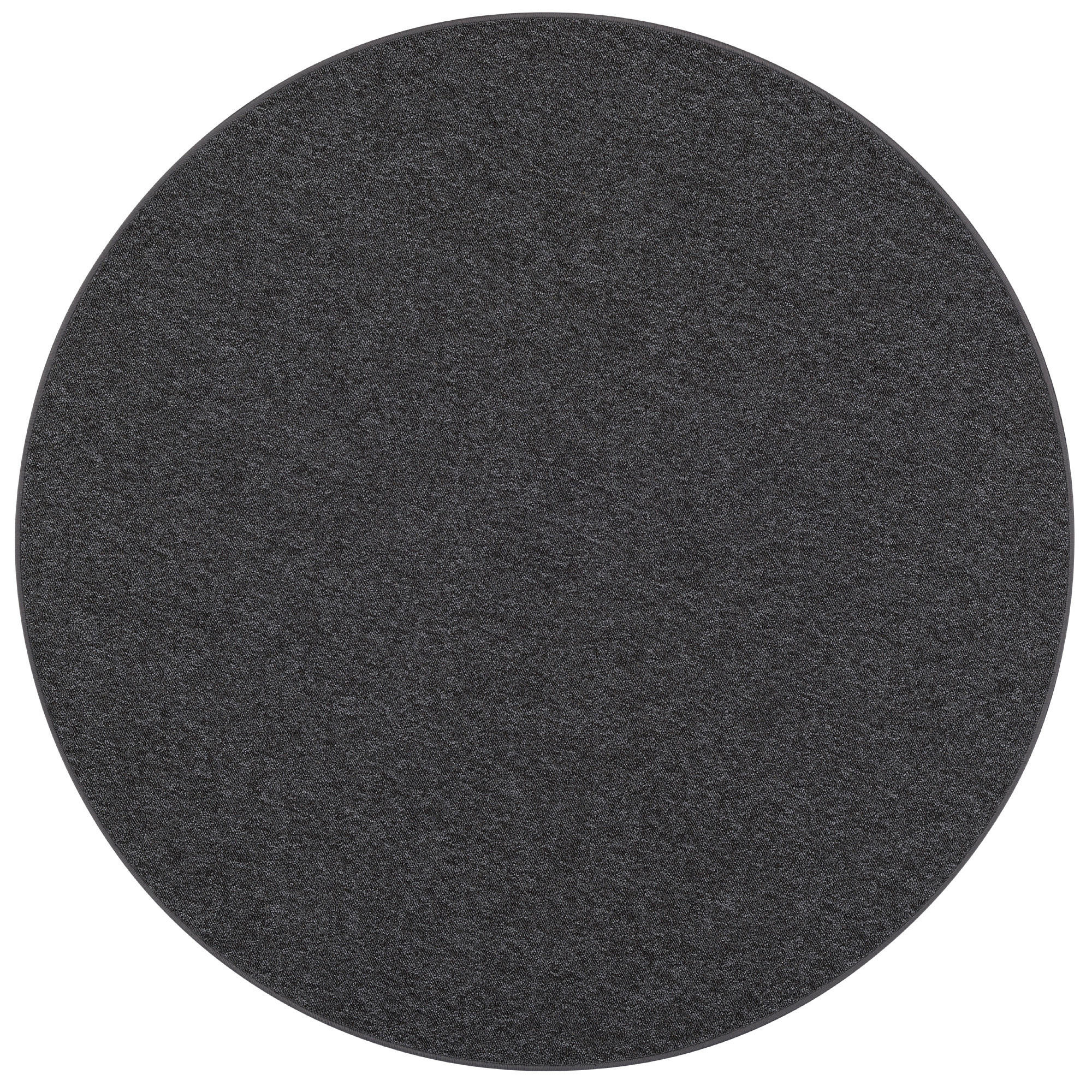 FEINSCHLINGEN VELOUR TEPPICH STRONG RUND - Schwarz/Grau, Textil (200/200cm) - Snapstyle