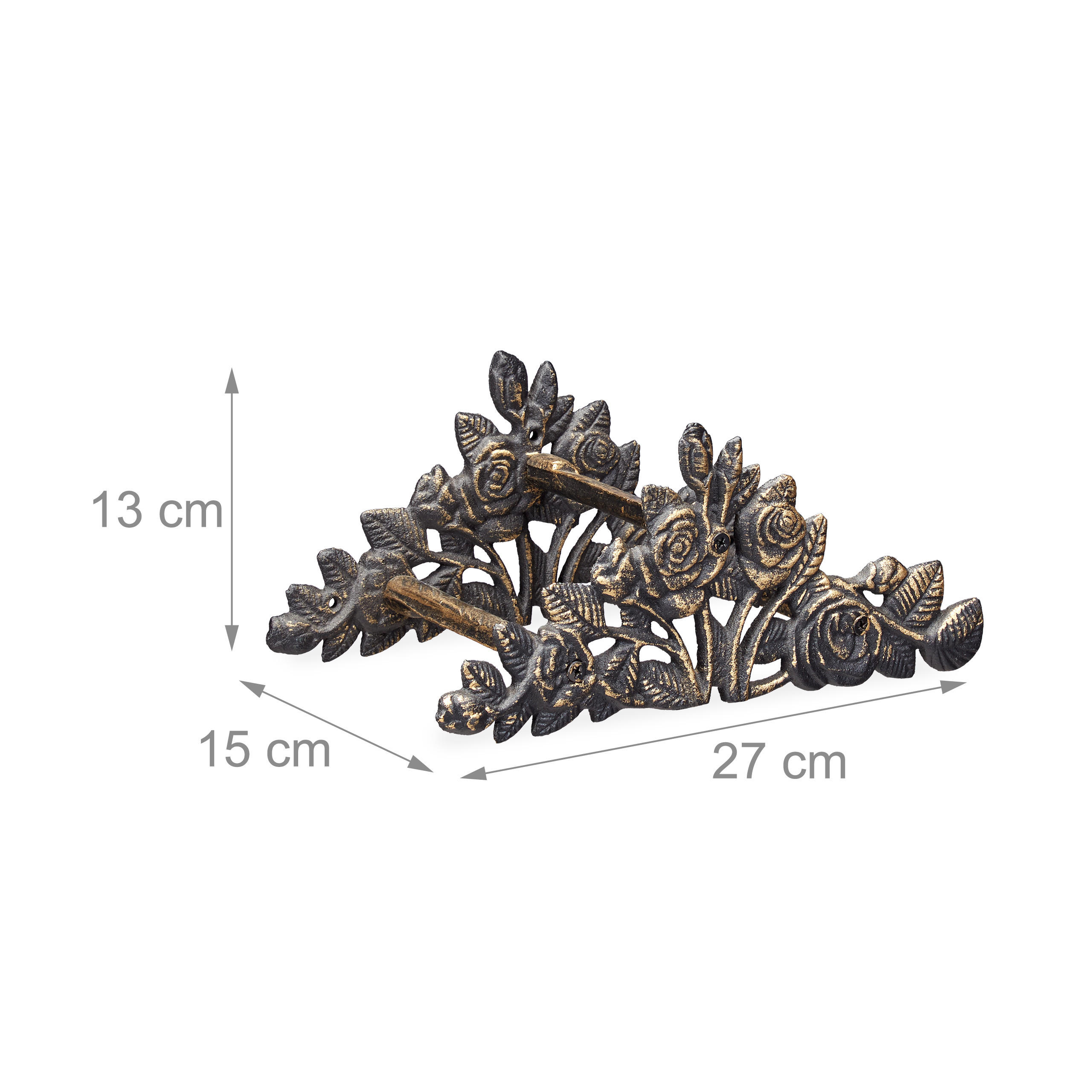 SCHLAUCHHALTER - Braun, Metall (27/13/15cm) - Relaxdays
