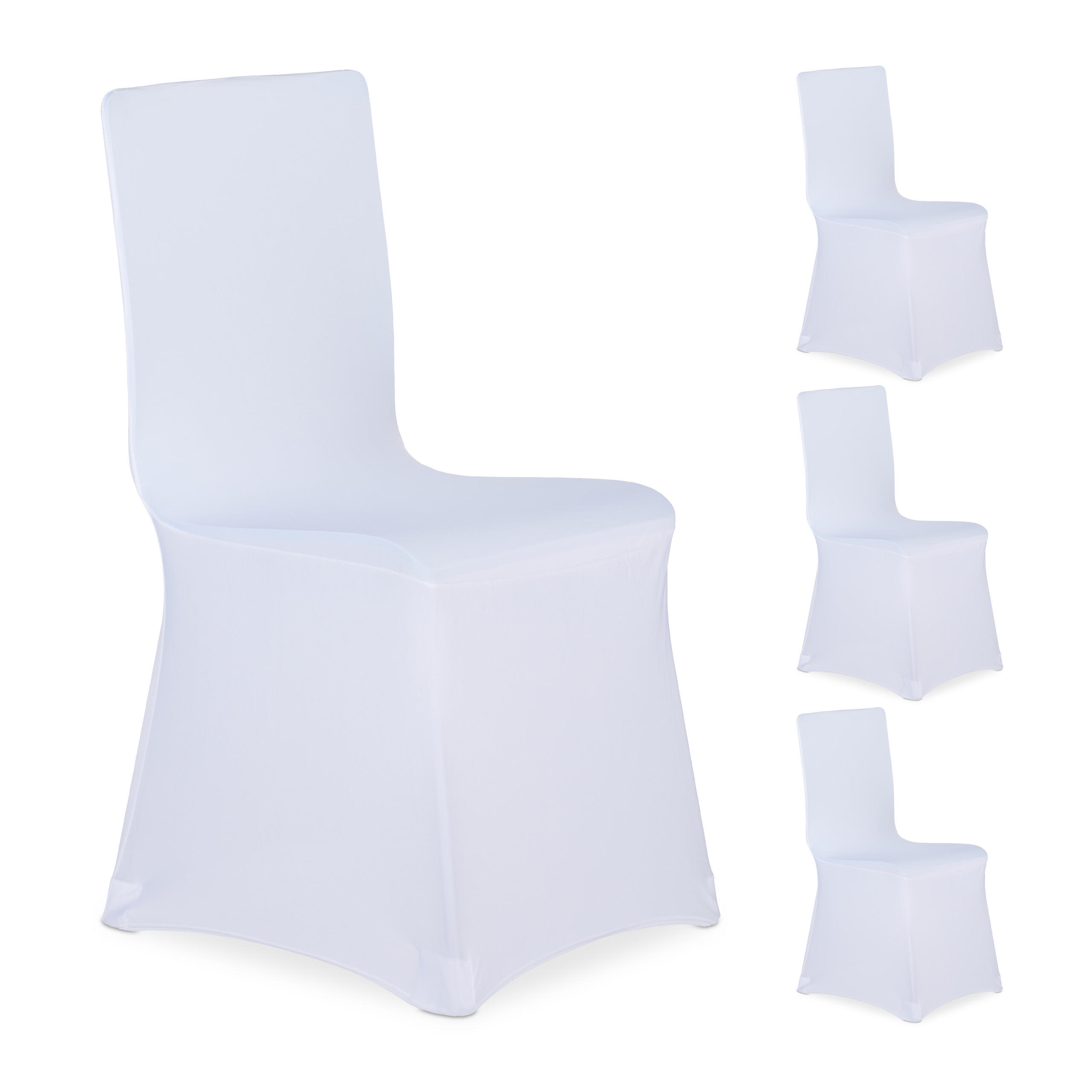 4XSTUHLHUSSEN - Weiß, Kunststoff/Textil (60/57cm) - Relaxdays