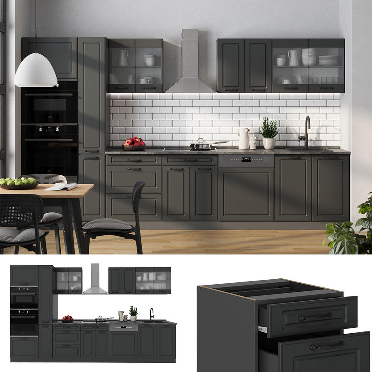 Anthrazit, Holzwerkstoff (350/81.6/46cm) - Vicco