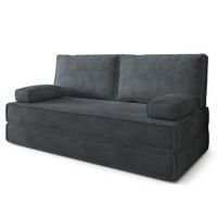 POHOVKA z pěny SILAR s funkcí spaní Manšestrová látka Grafitová - tmavě šedá/antracitová, textil (170/86/80cm) - MASSENO