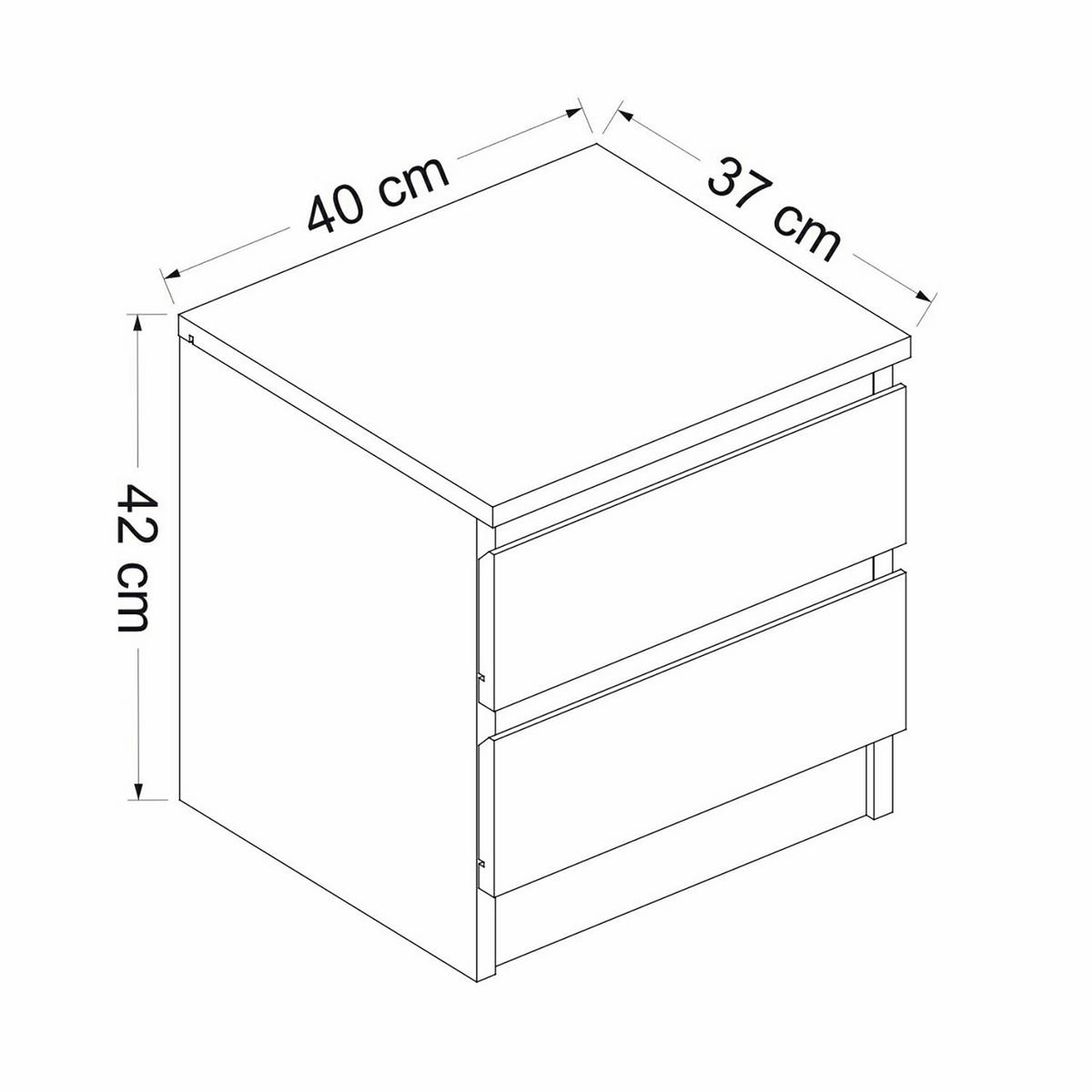 NACHTTISCH Fuglebjerg - Weiß, Holzwerkstoff (40/42/37cm) - [en.casa]