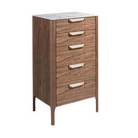 KOMMODE Walnuss Stahl Weiß 60/45/107 cm - Edelstahlfarben/Walnussfarben, Holz/Stein (60/107/45cm) - ANGEL CERDA