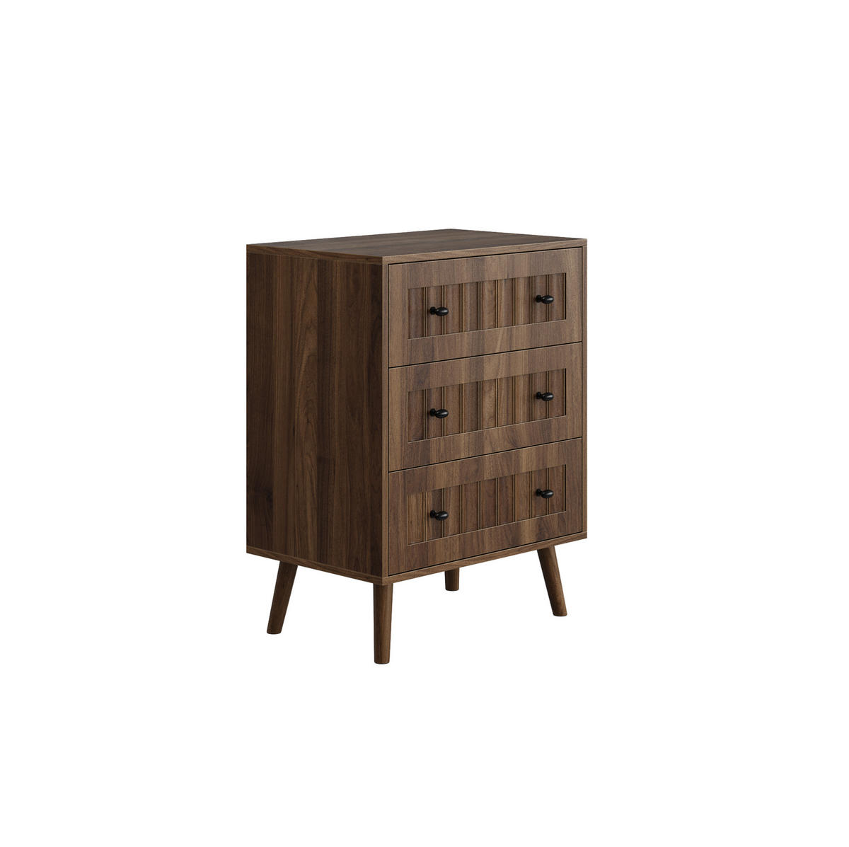 KOMMODE 60/79/40 cm Walnuss aus MDF mit 3 Schubladen - Walnussfarben, Holzwerkstoff (40/78/60cm) - OKMYHOME