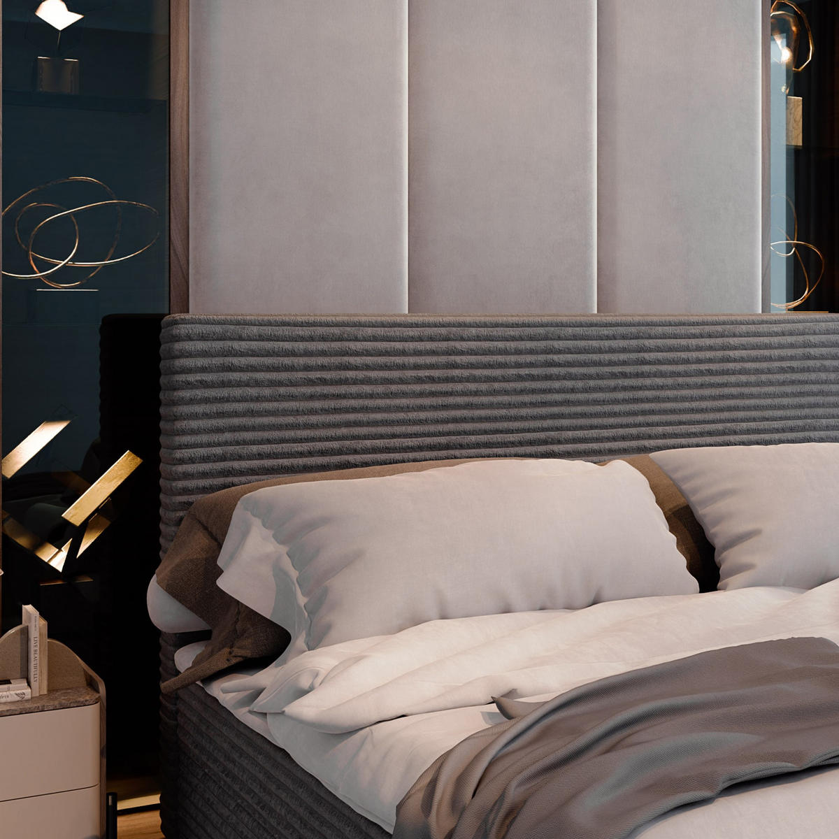 BOXBETT PISA 140x200 cm mit Matratze und Topper - Grün - Grün, Holz (140/200cm) - MASSENO