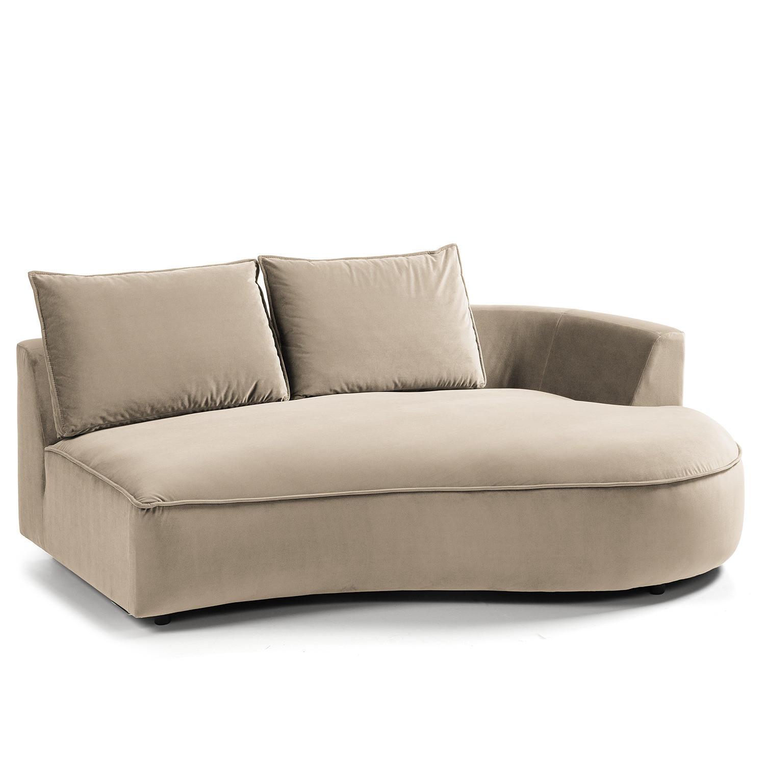 OTTOMANE - modular - Beige/Schwarz, Kunststoff/Textil (196/82/146cm) - home24