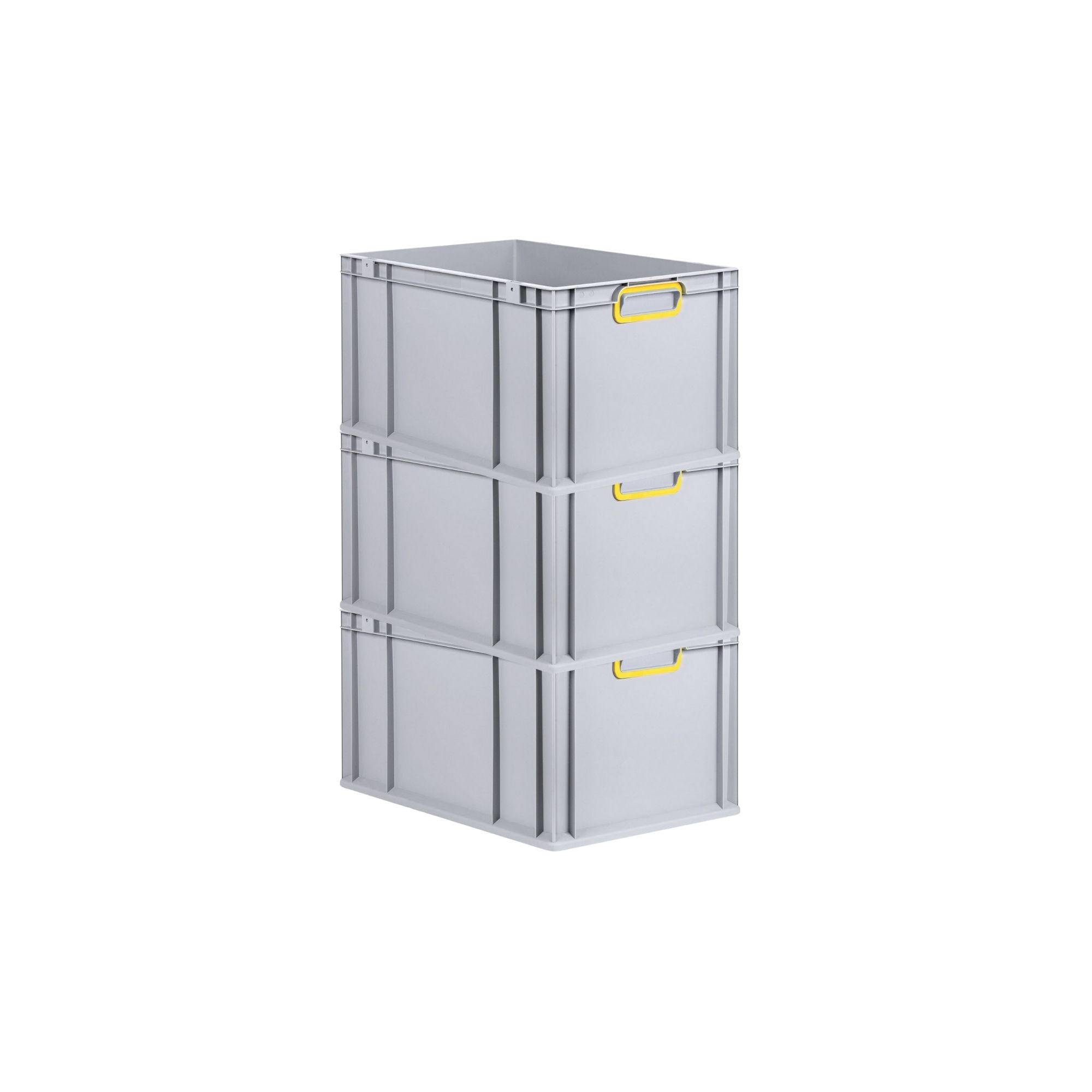 EUROBOX 3x Nextgen Color 32x40x60cm 65 Liter Griffe Gelb Geschlossen - Gelb, Kunststoff (40/22/60cm) - PROREGAL