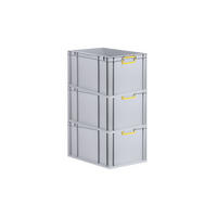 EUROBOX 3x Nextgen Color 32x40x60cm 65 Liter Griffe Gelb Geschlossen - Gelb, Kunststoff (40/22/60cm) - PROREGAL
