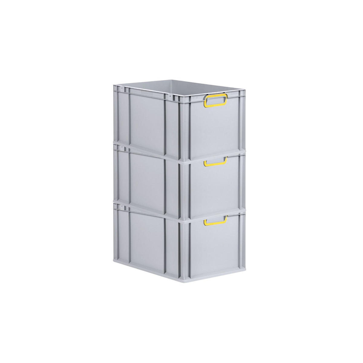 EUROBOX 3x Nextgen Color 32x40x60cm 65 Liter Griffe Gelb Geschlossen - Gelb, Kunststoff (40/22/60cm) - PROREGAL