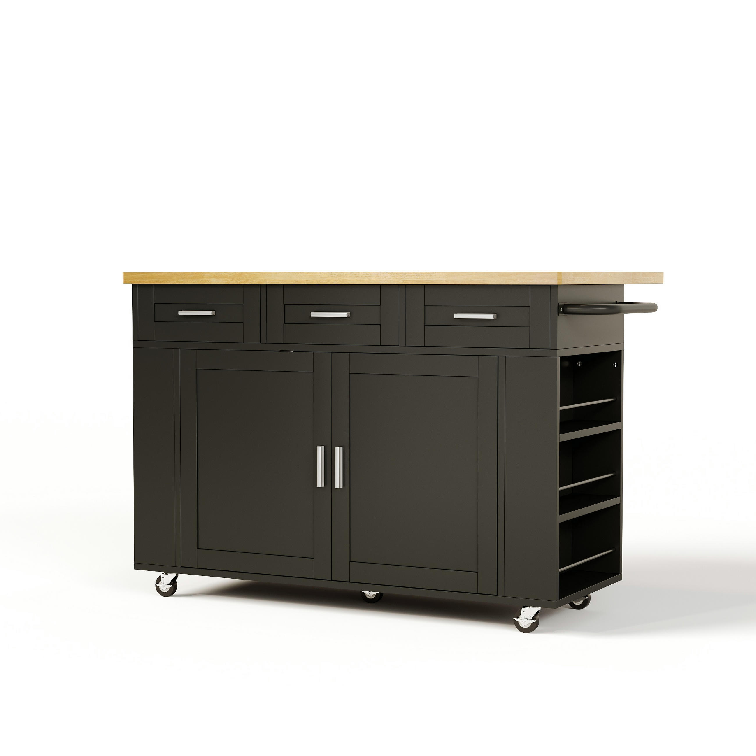 ComfortXL Kücheninsel Schwarz 120x84x70 cm