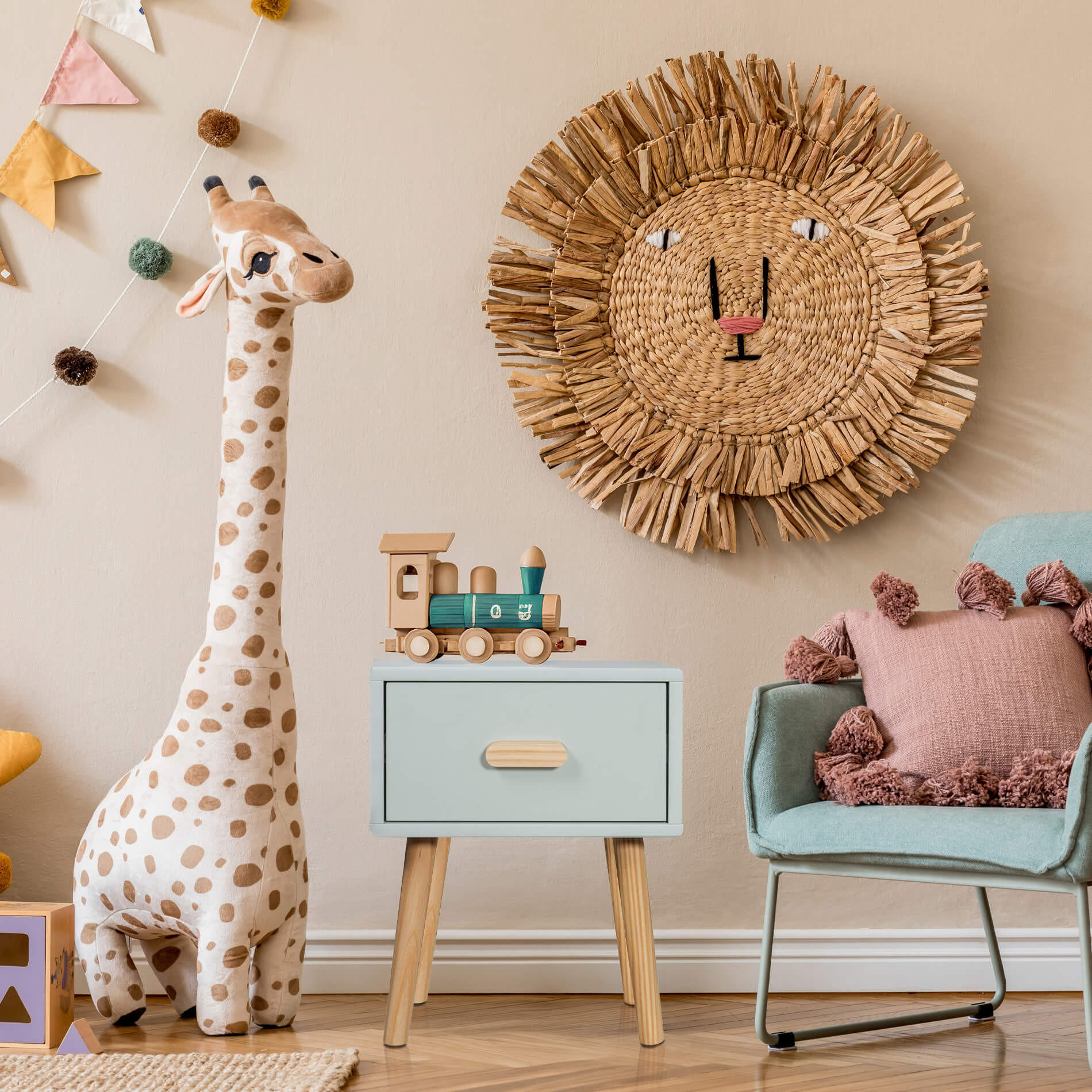 NACHTTISCH Aquagrün 35/35/44 cm - Grün, Holzwerkstoff (35/44/35cm) - Mobili Rebecca