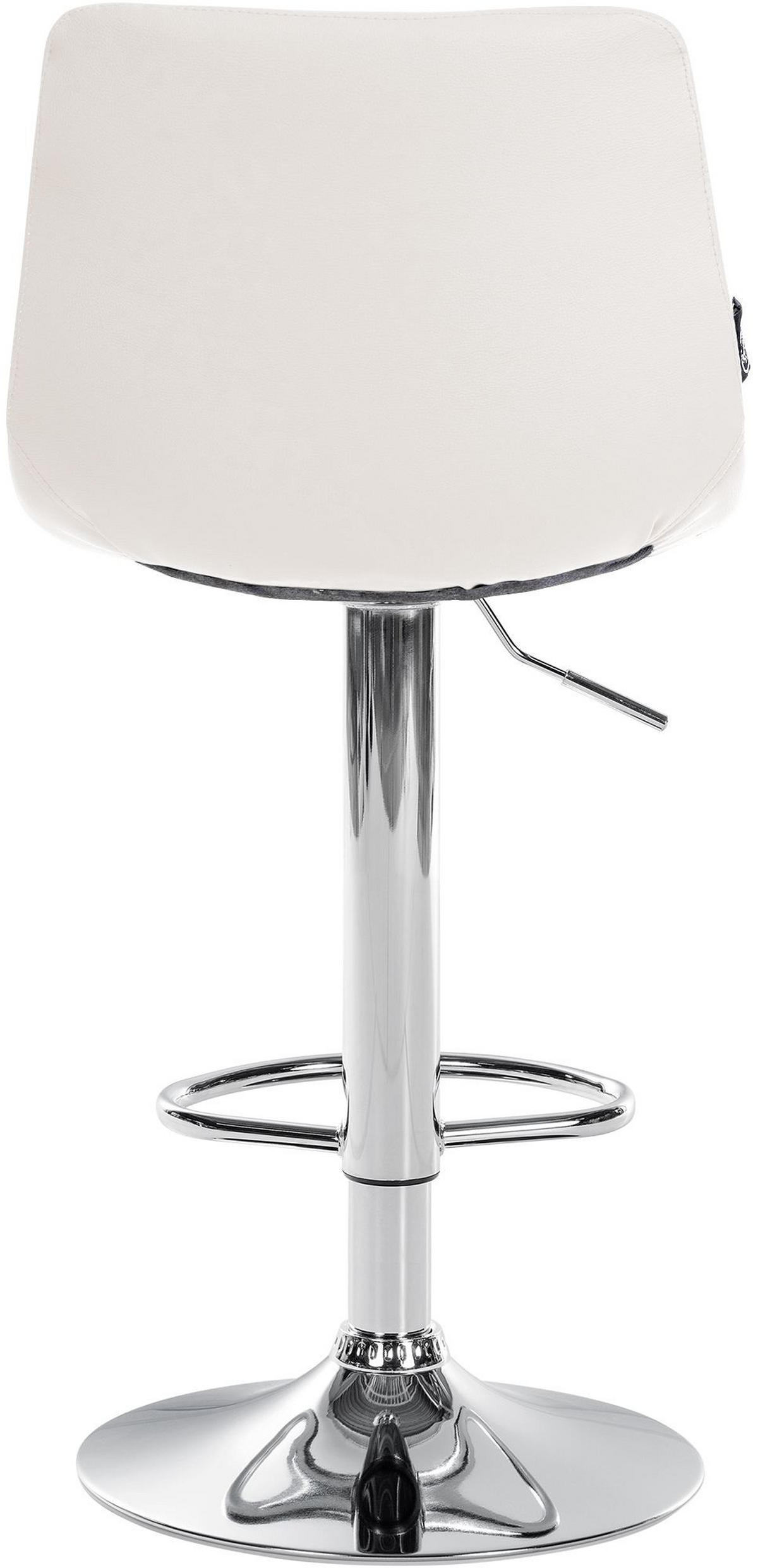 BARHOCKER Lederlook weiß - Chromfarben/Weiß, Textil/Metall (43/87/46.5cm) - CLP