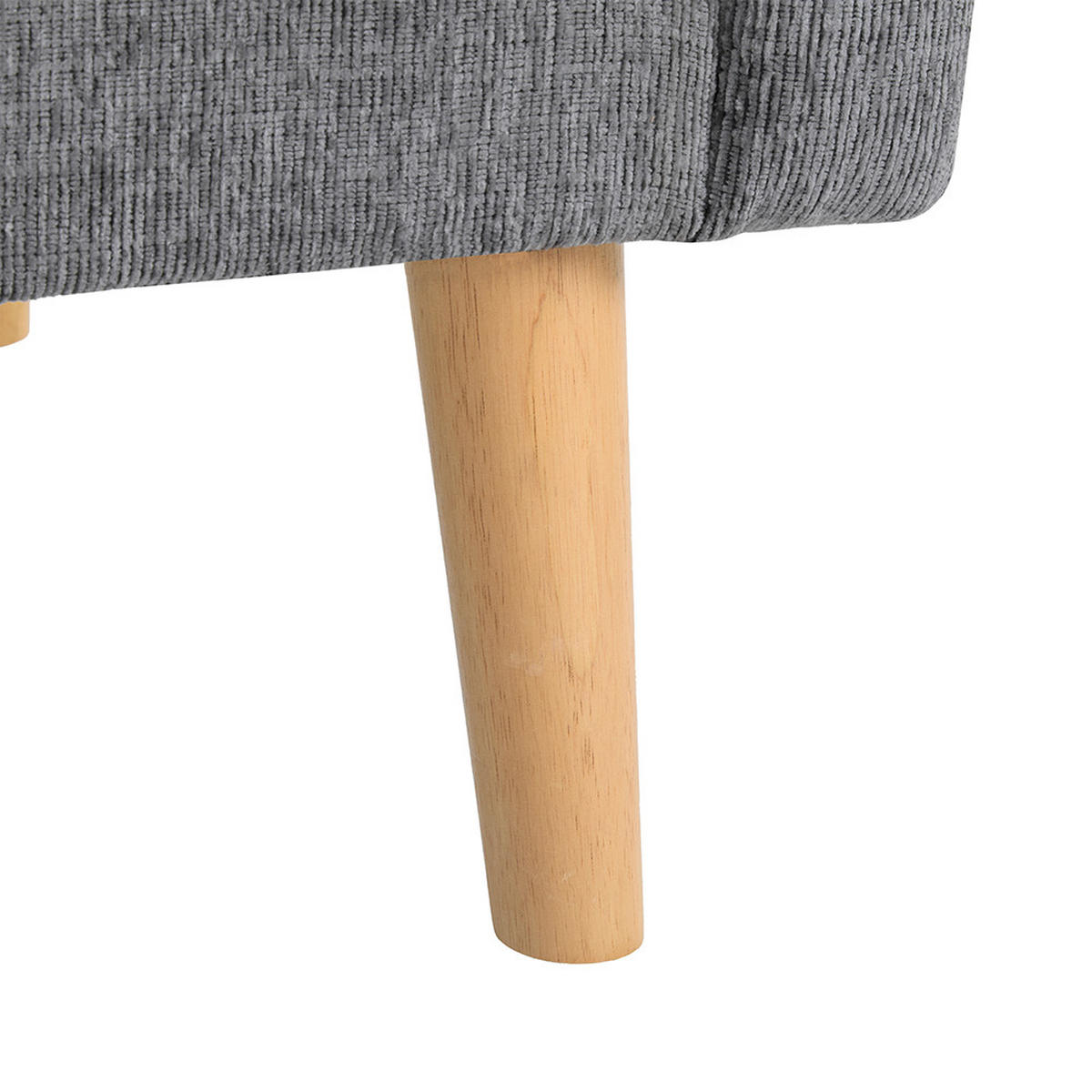 DOPPELSOFA in Grau Chenille-Stoff mit dicken Kissen - Grau, Holz/Textil (74/77/162cm) - KOMHTOM