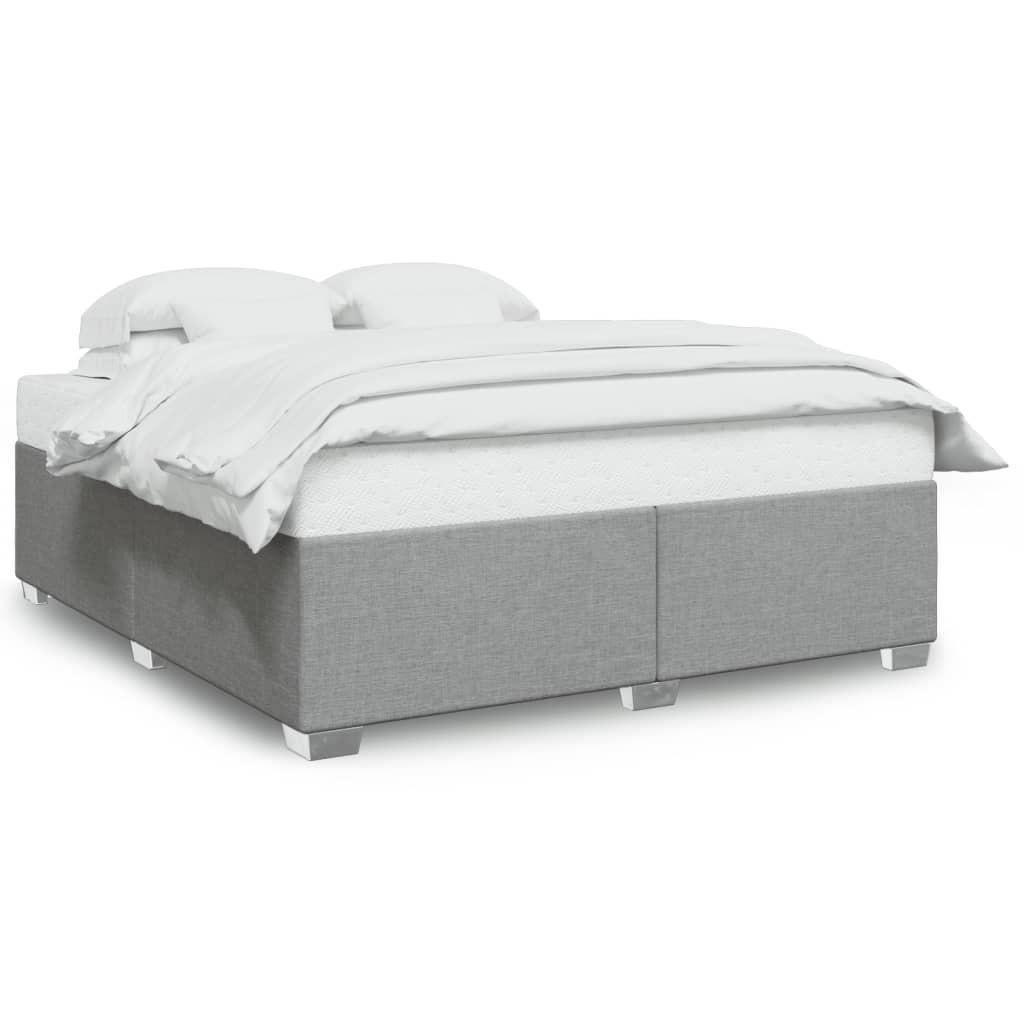 BETTGESTELL Ohne Matratze Hellgrau 200/200 Cm Stoff - Grau, Holzwerkstoff (200/200cm) - vidaXL