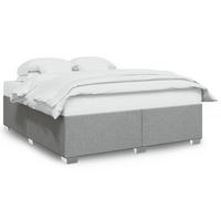 BETTGESTELL Ohne Matratze Hellgrau 200/200 Cm Stoff - Grau, Holzwerkstoff (200/200cm) - vidaXL